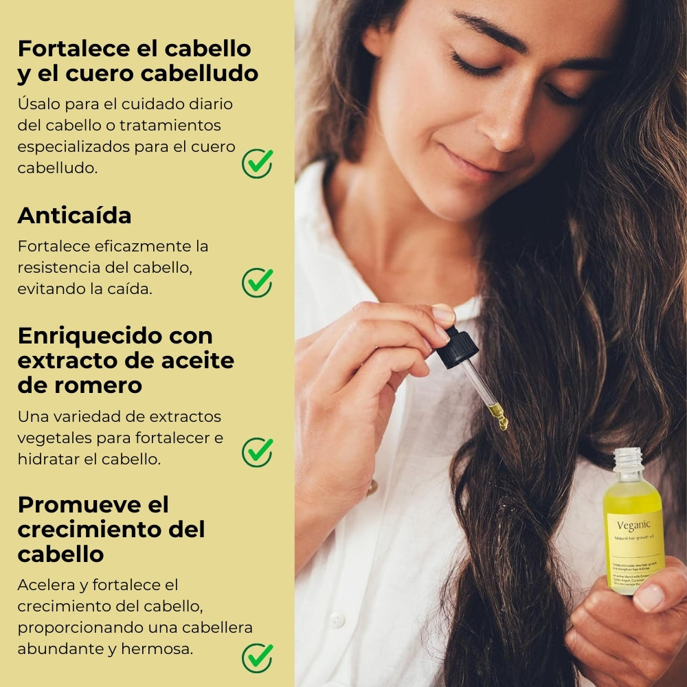Veganic - Aceite para el Crecimiento del Cabello 100% Natural