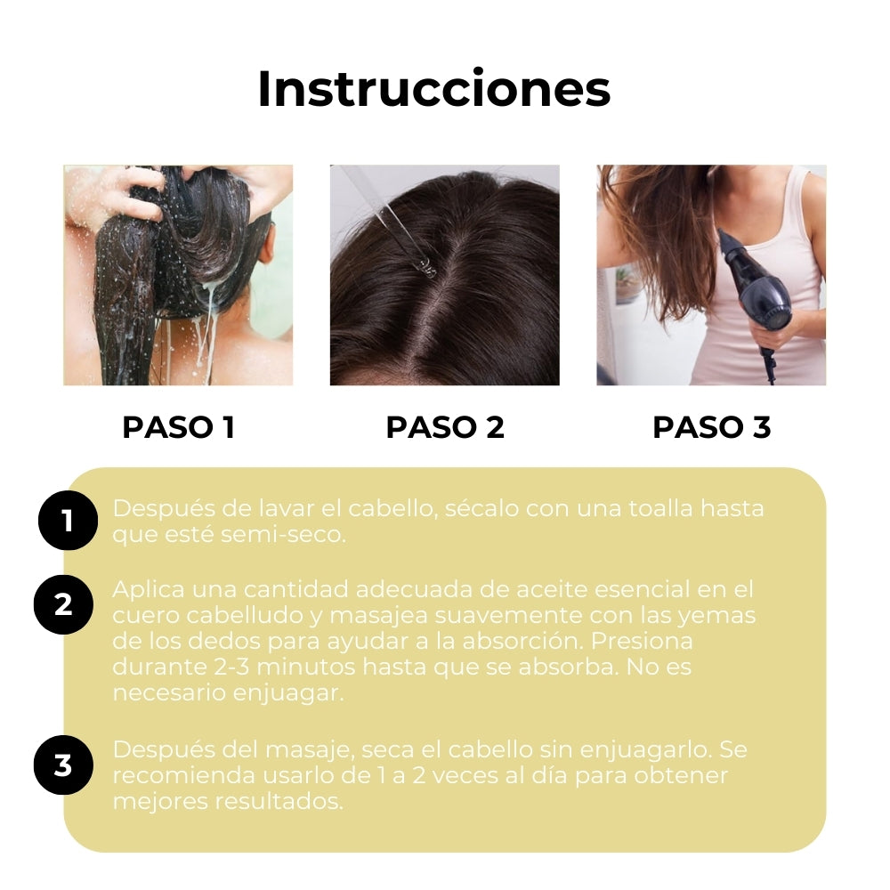 Veganic - Aceite para el Crecimiento del Cabello 100% Natural