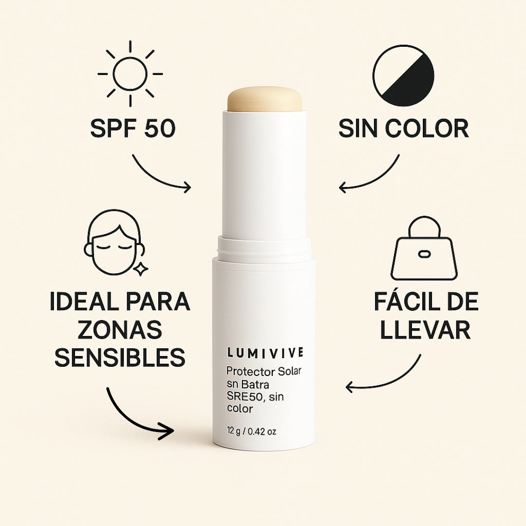 Protector solar en barra SPF50, sin color