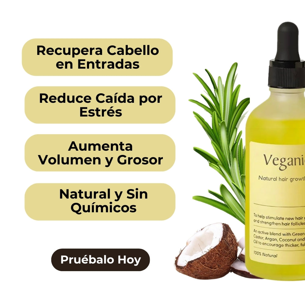 Veganic - Aceite para el Crecimiento del Cabello 100% Natural